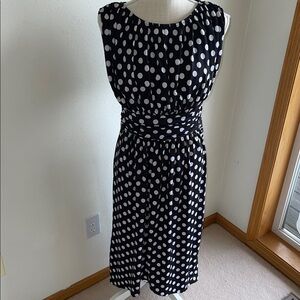 Aa Studio Black and White Polka Dot Midi Dress
